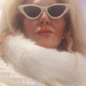 Tahari faux fur trim infinity scarf